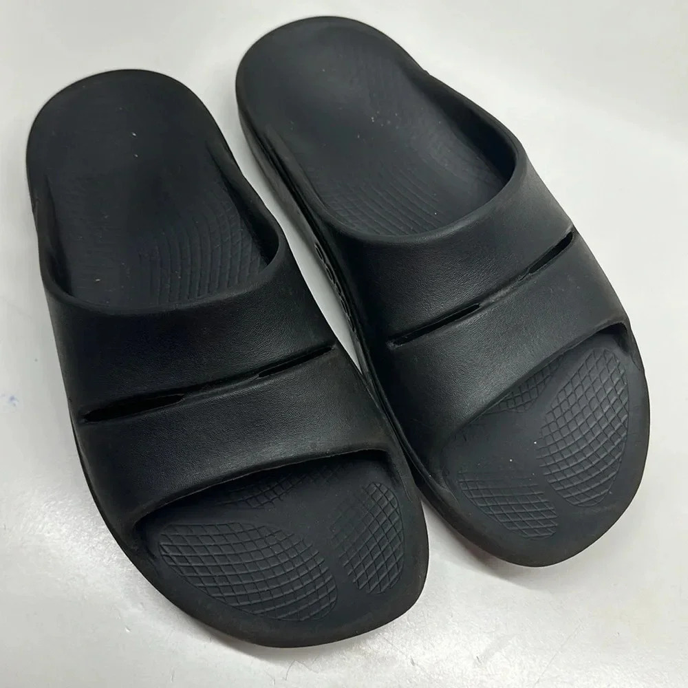 Oofos ooahhh Sandal Slides Slip On Orthopedic Shoes Black Women's Size 11